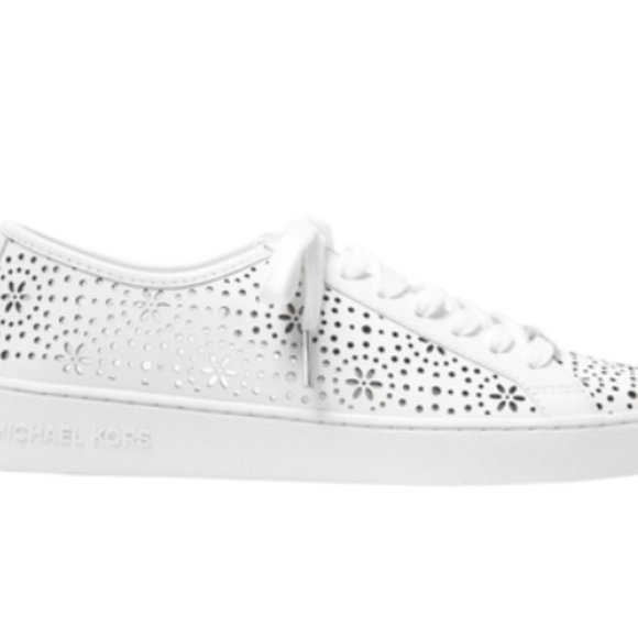 NEW Michael Kors Keaton Perforated Leather Sneaker - Picture 2 of 3